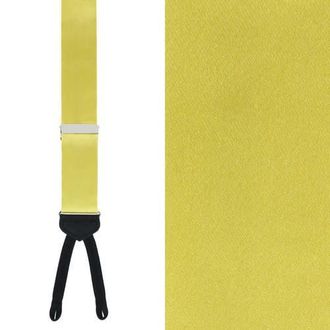 Trafalgar Store Sutton Solid Color Silk Formal Suspenders | Y-Back, Adjustable Braces in Yellow at Nordstrom