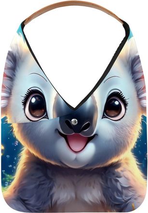 Generic Lovely Koala Swims Underwater Reusable Lightweight Grocery Bags - Foldable Into Compact Pouch, Washable & Sturdy, Multipurpose for Shopping and Travel