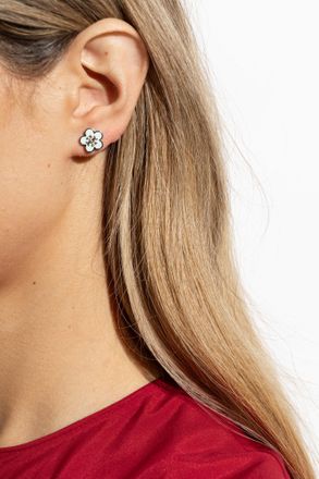 Tory Burch Earrings With Floral Motif, Womens, Light Blue