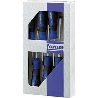 Forum Cacciaviti Con Lama 6 Facciate, Impugnatura Multicomponente, Cromo Lucido, Scanalatura / Ph, 6 Parti