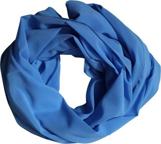 Dolce & Gabbana Blue Silk Neck Wrap Shawl Stole 200cm x 64cm Womens Scarf