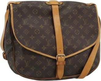 Louis Vuitton Pre-owned Monogram Canvas Shoulder Bag - Dames - Vintage Schoudertas - Bruin - ONE Size - Leer - Vintage