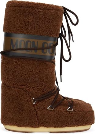 Moon Boot Icon Teddy Boot - Dames - Winterlaarzen - Bruin - 39 EU - Polyester - Schoenen