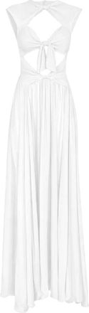 Raquel Diniz Kleedjes, Dames, Wit, S, Olivia Cutout Bow Maxi Jurk