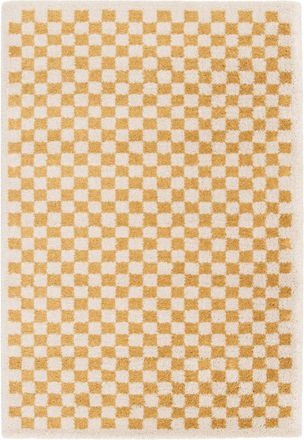 AFK Living Alfombra de pelo alto fácil de mantener rosa amarillo 120 x 170 cm