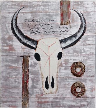 Hhg Hhg - Pintura Al &Oacute;leo Toro, 100% Pintado A Mano Mural 3d Pintura Xl, 100x90cm