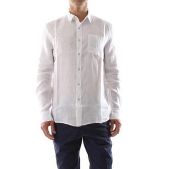 40weft Braiden Shirt - Heren - Zakelijke Overhemden - Wit - M - Linnen - Overhemden