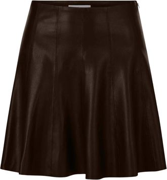 Rich & Royal Nep leren rok - Dames - Leren & Su&egrave;de rokken - Bruin - M - Polyester - Rokken