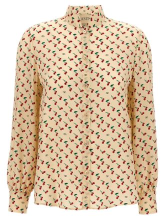Valentino Garavani Beige Silk Womens Blouse