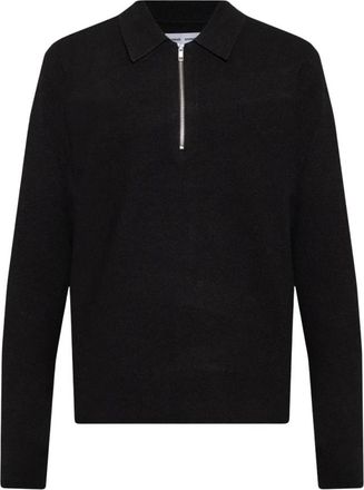 Sams&oslash;e & Sams&oslash;e Guna Half Zip - Heren - V-hals truien - Zwart - M - Polyester - Truien & Vesten