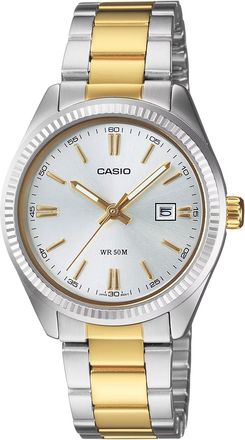 Casio Womens White Dial Two Tone Stainless Steel Wristwatch - LTP-1302SG-7AVDF