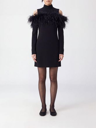 Parosh Slim Fit Cr&ecirc;pe Mini Dress P. A.R. O.S. H. with High Neck, Cut-Outs and Feathers