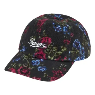 SUPREME SS26 Floral Flannel 6-Panel Cap Black SUP-SS26-1043-BLK
