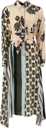 Max Mara Passo floral-print asymmetric dress - Neutrals