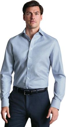 CHARLES TYRWHITT Non-Iron Greenwich Weave Cutaway Shirt in Indigo Blue at Nordstrom, Size 15.5 - 35