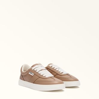 Furla Step Sneakers Greige Grigio Vitello Liscio Donna