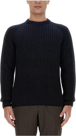 Brioni Girocollo M/L - Heren - Ronde hals truien - Zwart - L - Wol - Truien & Vesten