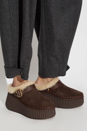 Chlo&eacute; Nama Wedge Shoes, Womens, Brown