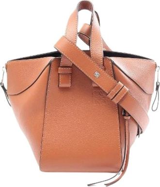 Loewe Pre-owned Hammock Compact Leather 2way Bag - Dames - Vintage Handtas - Bruin - ONE Size - Leer - Vintage
