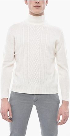 Paolo Pecora Virgin Wool Mock-Neck Sweater with Textured Details size Xxl