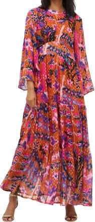 Oliphant Balloon Waisted Maxi Dress In Pink