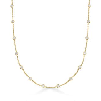 Ross-Simons CZ Station Necklace in 18kt Yellow Gold Over Sterling