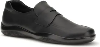 Prada Mens Toblach Leather Loafers Nero
