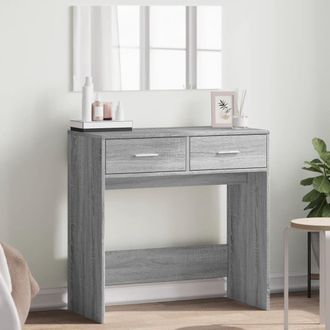 Berkfield Home Dressing Table with Mirror Grey Sonoma 80x39x80 cm | Size: 80 x 39 x 80 cm