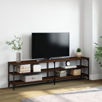 vidaXL Vidaxl - Mobile tv Rovere Marrone 180x30x50cm Legno Multistrato Metallo