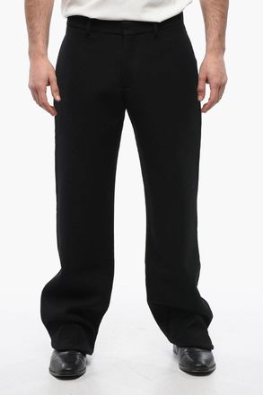 Off-white Pantaloni Straight-Fit In Lana Off-White