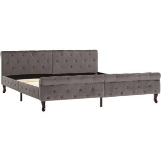 vidaXL Vidaxl - Estructura De Cama Sin Colch&oacute;n Terciopelo Gris 180x200 Cm