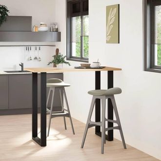 Berkfield Home Coffee Table Legs U-Shaped 2 pcs Black 60x(110-111) cm Steel