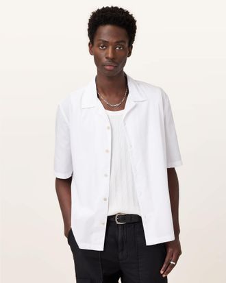 AllSaints Cotton Nyon Short Sleeve Shirt, Size: XXL