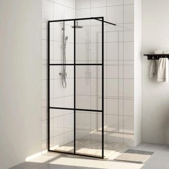 vidaXL Parete Doccia Walk-in in Vetro Trasparente esg Nera 80x195 cm - Vidaxl