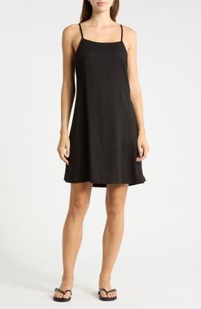 Ichi Linen Blend A-Line Dress in Black at Nordstrom Rack, Size 6 Us / 38 Eu