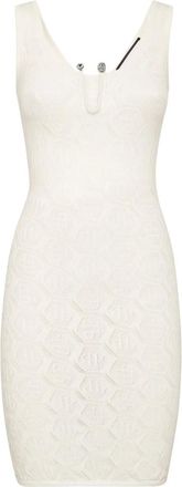 Philipp Plein monogram mini dress - White