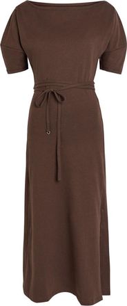Christophe Lemaire Belted Off-the-shoulder Cotton-blend Midi Dress - Dark Brown - Xxs (UK4 / Xxs)