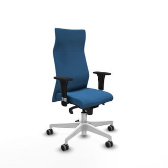 Piqueras y Crespo Albacete Xl Sincro Similpiel Azul Claro Brazos 1d Base Blanca Ruedas 65mm Engomadas