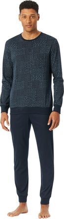 Schiesser pyjama donkerblauw katoen