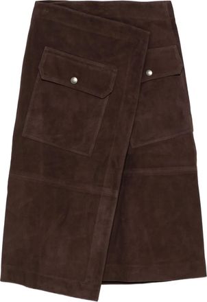 Co flap-pocket wrap skirt - Brown