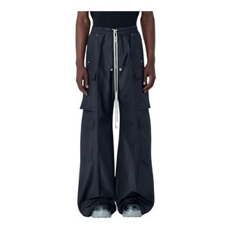 Rick Owens Wide Trousers, male, Black, Size: XS Cargobelas Pants
