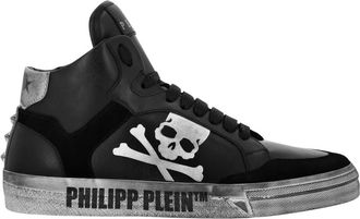 Philipp Plein High Top Sneakers Retrokickz - unisex - Sneakers - Zwart - 42 EU - Leer - Schoenen