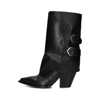 Strategia Schoenen, Dames, Zwart, 40 EU, Leer, Zwarte Leren Hoge Laarzen