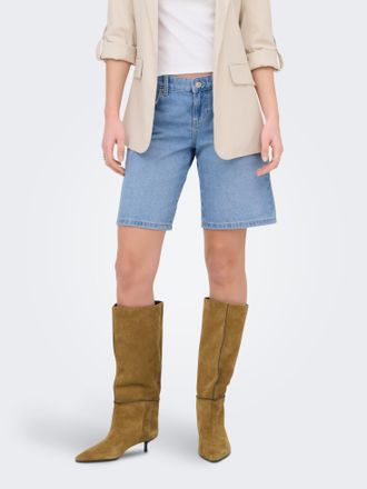 Only Jeansbermudas ONLY ONLRHONA LW SHORTS DNM, Damen, Gr. XL, N-Gr, light blau denim, Denim/Jeans, Obermaterial: 100% Baumwolle, unifarben, kniefrei, Jean