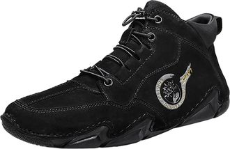 Generic Sneakers for Men - Winter Mens High Top Sport Sneakers Korean Style Padded Short Boots for Cold Weather Outdoor Activities Black