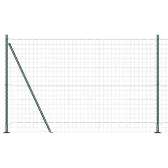 Berkfield Home Euro Fence with 7 Flanged Posts 1.6x10 m Galvanised Steel in Green