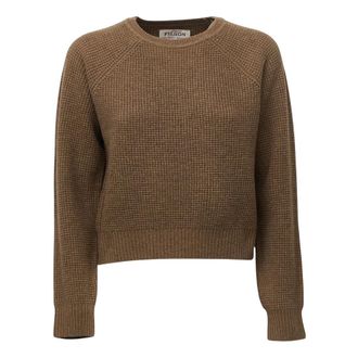 Filson Wafelgebreide Merinowol Trui - Dames - Truien - Bruin - Maat: L Wol