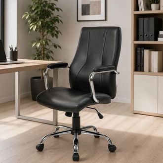 Dmora Silla De Oficina Dfarin, Silla Ejecutiva Con Reposabrazos, Silla De Oficina Ergon&oacute;mica, 64x58h101/111 Cm, Negro - Dmora