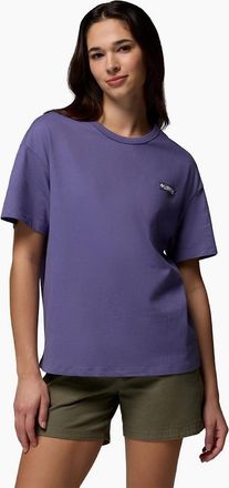 Columbia Womens Columbia CSC Heavyweight Graphic Tee Cotton Womens Purple T-Shirt - Size: 10/8