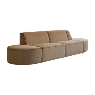 Tikamoon Sof&aacute; modulable de 2-3 plazas de tela color c&aacute;mel